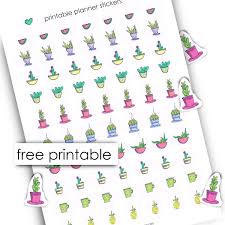 Cute cactus stickers 1.0 update. Free Printable Cactus Planner Stickers Agendasticker Freebie