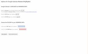 Google Calendar Weekend Highlighter