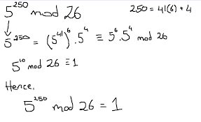 Elementary Number Theory What Is 5 250 Bmod 26 Step By Step Mathematics Stack Exchange