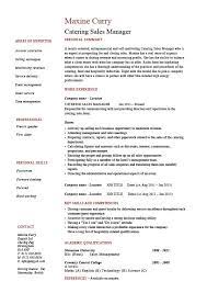Catering Sales Manager Resume Food Beverages Example Sample Entertainment Hotel Duties