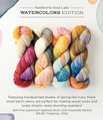 So knit picks has broken the set apart into, as the name suggests, options. New Knit Picks Hawthorne Watercolors Sock Yarns Polly Knitter
