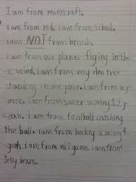 I Am From Student Writing Inspired By George Ella Lyon S Where I M From Poem Where Im From Poem Writing Poetry Unit