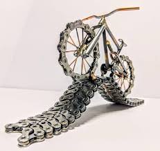 Welded Metal Art Mountain Bike Sculpture Metal Art Projects Scrap Metal Art Metal Art Welded