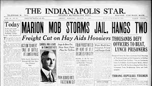 Original photograph, missing upper portion, please see images, photograph is depicting two men being hung with crowed, signed lower right, marion, ind, 1930. Family Of Indiana Lynching Victims Against Proposed Memorial