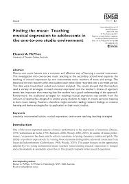 When teaching very young learners, most teachers tend to teach as much vocabulary as possible, ignoring grammar and speaking. Pdf Finding The Muse Teaching Musical Expression To Adolescents In The One To One Studio Environment