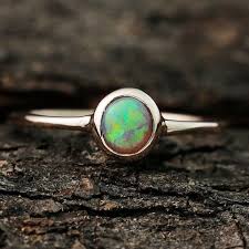 Dainty Black Opal Stack Ring 10k Pink Gold Natural Australian Etsy Black Opal Ring Opal Stacking Ring Opal Jewelry