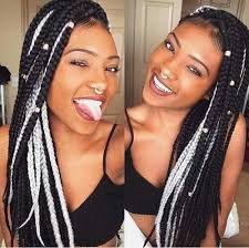 Black And White Braids Men White And Black 3 Curly Hair Styles Box Braids Styling Colored Box Braids
