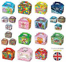 Yesterday was me and my sisters birthday. 10 Party Food Boxes Loot Lunch Cardboard Gift Children S Kids Happy Birthday Uk Ebay