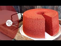 Red Velvet Chiffon Cake Youtube In 2020 Chocolate Chiffon Cake Cake Cake Recipes