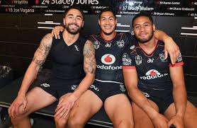 Can i claim my 5mins of fame? Warriors Players Shaun Johnson Roger Tuivasa Sheck And David Fusitu A Celebrate In The Dressing Room After Making The Nrl Finals In 2020 Rugby Sport Rugby Men Rugby