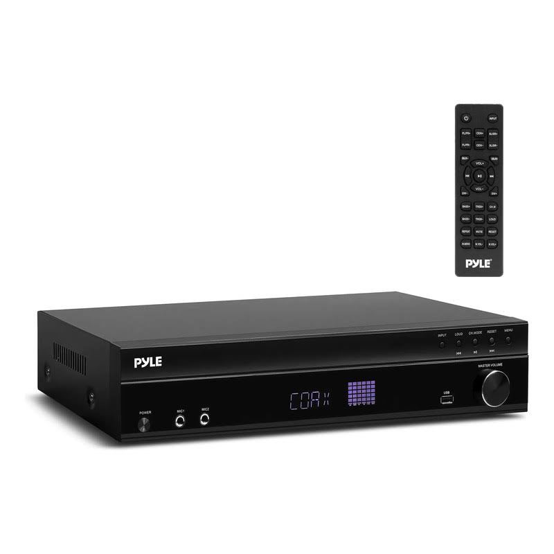 Pyle 5.2 Channel Bluetooth Home Theater Amplifier 240 watts Peak Power Microphone Input with Echo for Karaoke