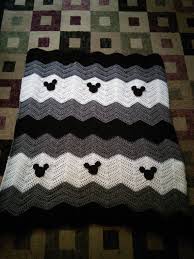 Black And White Crochet Baby Blanket Pattern Black Gray White Minnie Mickey Mouse Crochet Afghan Baby Etsy Crochet Baby Crochet Mickey Mouse Crochet Disney