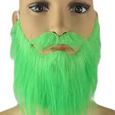 6xFake Patricks barba imitación duende barba disfraz largo pelusa barbas  accesorios barba verde bigote para actuación de Halloween 2 piezas