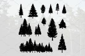 Product include zip archive with brush. Coniferous Pine Fir Tree Silhouette Pre Designed Illustrator Graphics Creative Market