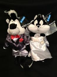 PePe Le Pew Penelope Warner Bros Plush Beanie Bean Bag Wedding Bride Groom  WB
