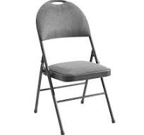 Maxchief Metal High Back Padded Folding Chair, Gray