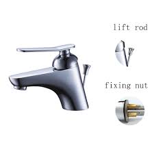 Place the linkage rod into its hole and catch the loop at the bottom of the drain plug with the rod. Simple Chrome Basin Faucet Modern Bathroom Sink Tap With Pop Up Drain Stopper