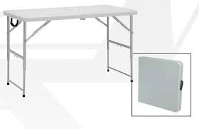 Amazon Com Work Smart Resin Multi Purpose Height Adjustable Center Folding Table 4 Feet Long Home Kitchen Fold In Half Table Folding Table Half Table