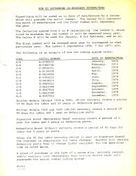 royal typewriter model serial number database