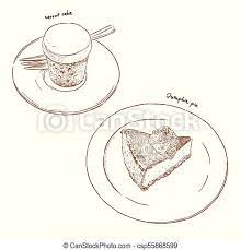 How to draw pumpkin pie. Carrot Cake And Pumpkin Pie Hand Draw Sketch Vector Carrot Cake And Pumpkin Pie Dessert Cafe Hand Draw Sketch Vector Canstock