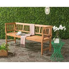 Safavieh Brentwood 68 1 In 3 Person Teak Brown Acacia Wood Outdoor Bench Pat6732a The Home Depot In 2020 Teak Bench Outdoor Outdoor Bench Teak Bench