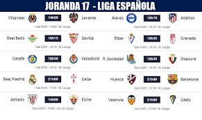 La primera división de españa conocida como laliga es la competición más laureada, competitiva y mirada del mundo del fútbol. Partidos Jornada 17 Liga Espanola 2021 Horarios Y Clasificacion
