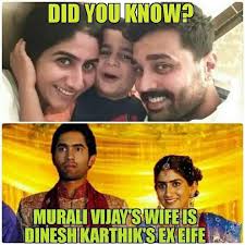 Nikita vanjara is also known as nikita karthik (dinesh karthik's first wife) and nikita vijay. Troll Cricket Both Murali Vijay And Dinesh Karthik Are Facebook