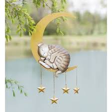 Color changing lighted halloween moon silhouette hanging. Wind Weather Lighted Hanging Metal Moon Wind Chime Moon Decor Moon Wind Chimes Hanging Lights