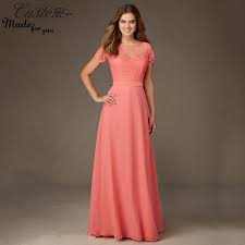 Coral Colored Dresses For Wedding Women S Dresses For Wedding Guest Check More At Ht Popular Wedding Dresses Prom Dresses Long Lace Yellow Bridesmaid Dresses