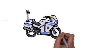 Let's try to draw one motorcycle in this seven steps tutorial using some very. How To Draw An Police Motorbike In A Simple Way Step By Step Learn Drawing Youtube