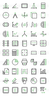 50 Math Symbols Green Black Icons Math Drawing Math Logo Math Design