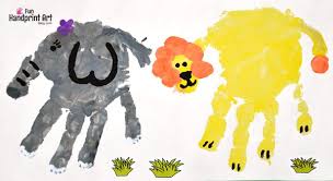 Or piecing together animals from random objects. Zoo Animals Made With Handprints Fun Handprint Art