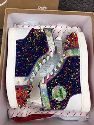 christian louboutin high top colorful pik pik spikes men shoes