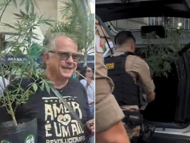 Candidato leva pé de maconha ao Centro de BH e arruma problema com a PM