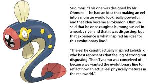 It is known as the elefish pokémon. Dr Lava S Lost Pokemon Ar Twitter Eelektrik S Development Pokemon Designer Yusuke Ohmura Went Fishing And Accidentally Caught A Giant Disgusting Eel That Experience Inspired Him To Create Eelektrik Then Later On The