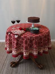Ruby Kilim Rustic Red Holiday Decorative Round Tablecloth Round Tablecloth Indian Table 90 Round Tablecloths