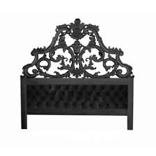 15 modèles à faire soi même tete de lit. Tete De Lit Baroque 160 Cm Bois Noir Scupte Et Velours Noir