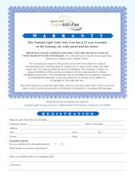 Fillable Online Warranty Natural Light Solar Attic Fans Protect Your Fax Email Print Pdffiller