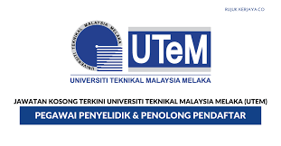 Portal jawatan kosong 2020 ingin berkongsi maklumat peluang pekerjaan di jabatan ketua menteri melaka. Jawatan Kosong Terkini Universiti Teknikal Malaysia Melaka Utem Pegawai Penyelidik Penolong Pendaftar Kerja Kosong Kerajaan Swasta