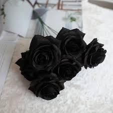 Artificial Flower Black Rose Bouquets For Wedding Decorbar Etsy Black Rose Bouquet Artificial Flowers Rose Bouquet