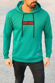 Erkek Kapusonlu Cam Yesili Offline Yazi Detayli Sweatshirt Modellerini En Ucuz Fiyatlariyla Kapida Odeme Veya Taksit Ile Modayi Kapusonlu Moda Erkek Sweatshirt