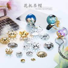 溢青格花形底托花托珠托隔片diy饰品手工串珠手链材料圆球体20个 淘宝网 stud earrings charm bracelet jewelry