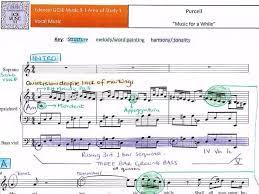 Gcse 9 1 Edexcel Music Purcell Music For A While Full Score Analysis Teaching Resources Music Analysis Teaching