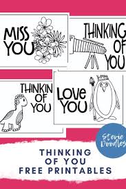 Free Thinking Of You Coloring Cards 28 Cards 7 Pages Printable Colorable Stevie Dood In 2020 Free Cards To Print Coloring Pages For Kids Free Coloring Pages