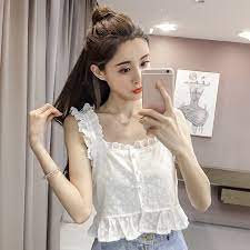 Maybe you would like to learn more about one of these? Korean Style Women White Tops Girls Sleeveless Shirts Crop Top Tank Camis Shopee Singapore