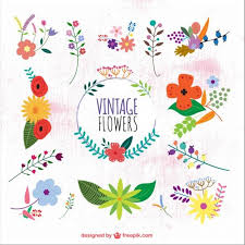 Download Floral Set Of Graphic Elements For Free Flower Design Vector Vector Free Free Graphics