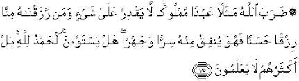It is named after honey bees mentioned in verse 68, and contains a comparison of the industry and adaptability of honey bees to the industry of man. Quran Surah An Nahl 75 Qs 16 75 In Arabic And English Translation Alquran English