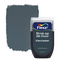 flexa strak op de muur kleurtester nachtblauw mat 30ml kopen kleurtesters karwei muurverf muurverf kleuren huis verfkleuren
