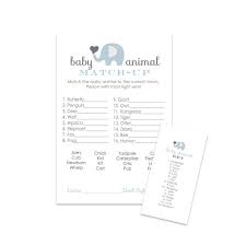 Curious which baby names stole the show last year? Blue Elephant Name The Animal Baby Shower Game 25 Pack Fun Matching Activity Kid S Adults Groups Can Play Buy Online In Saint Vincent And The Grenadines At Saintvincent Desertcart Com Productid 51327708