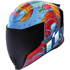 Icon Airflite Inky Full Face Helmet Blue Orange Xs 0101 12051
